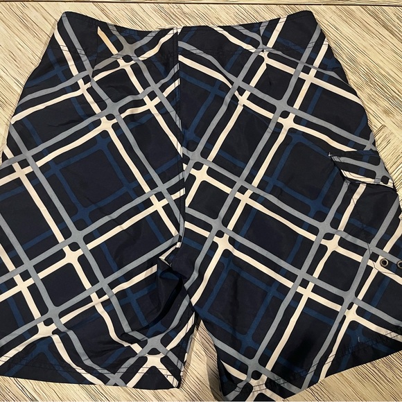 Nautica Men's Navy Plaid Swim Shorts - Picture 6 of 7
